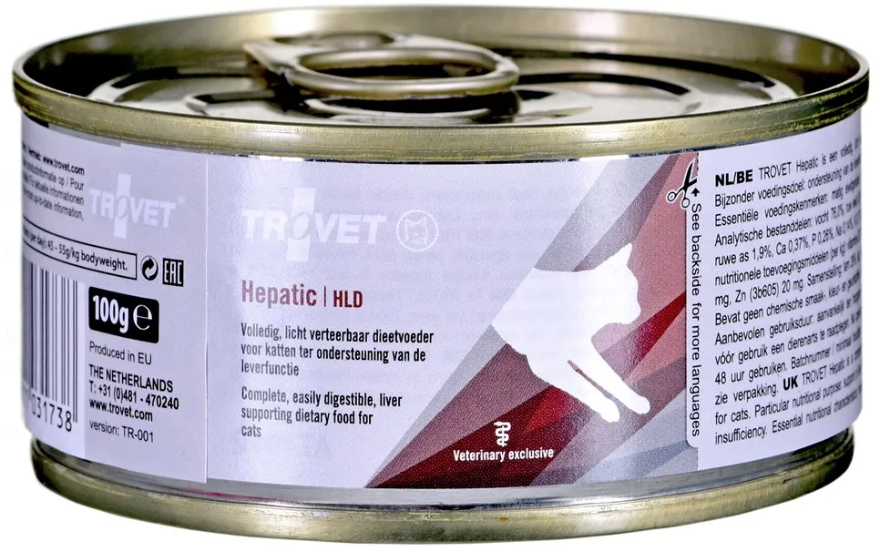 TROVET Hepatic HLD with chicken - wet cat food - 100g