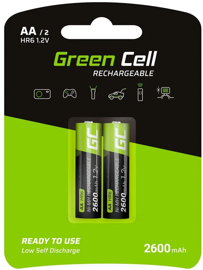 Green Cell Baterie Reincarcabila GR05AA Nickel-Metal Hydride (NiMH) 2X AA R6 2600MAH