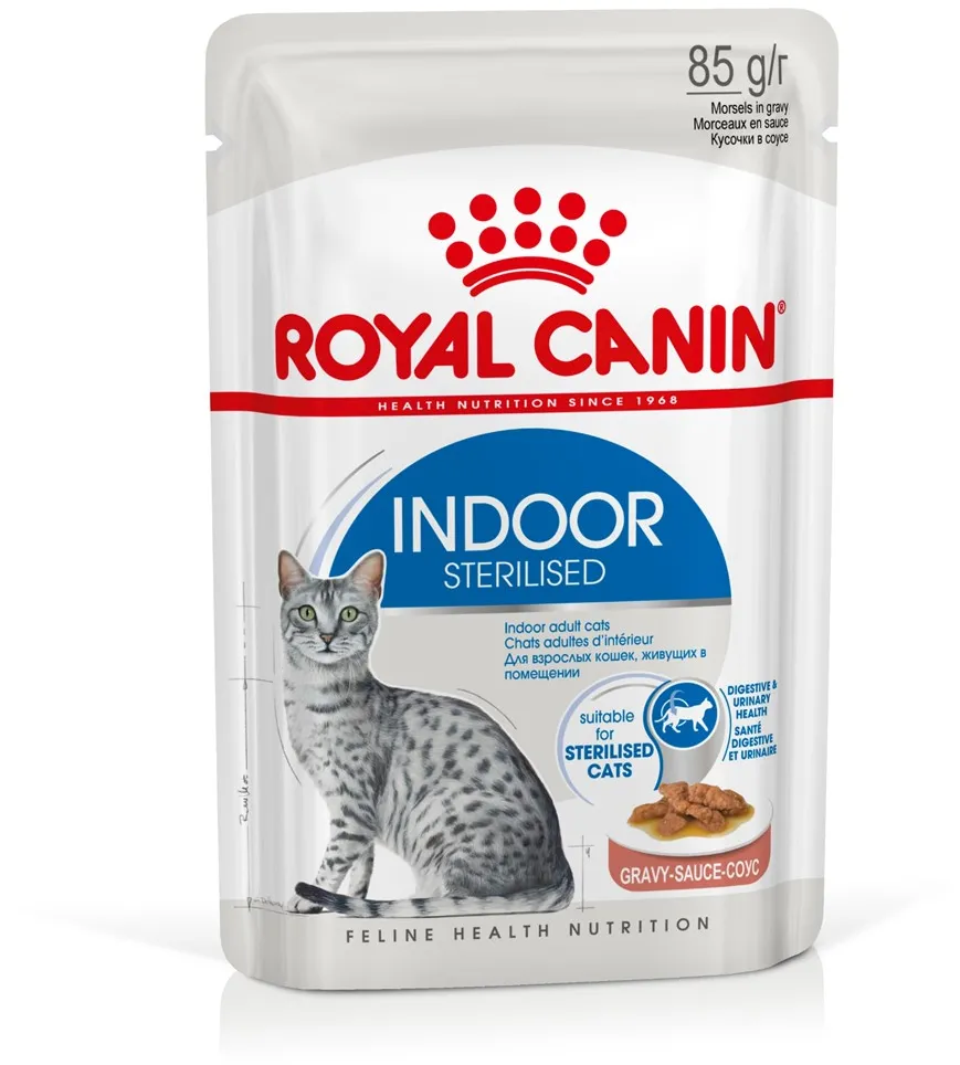 ROYAL CANIN Indoor Sterilized - Wet food for adult cats - Chunks in sauce 12x85 g