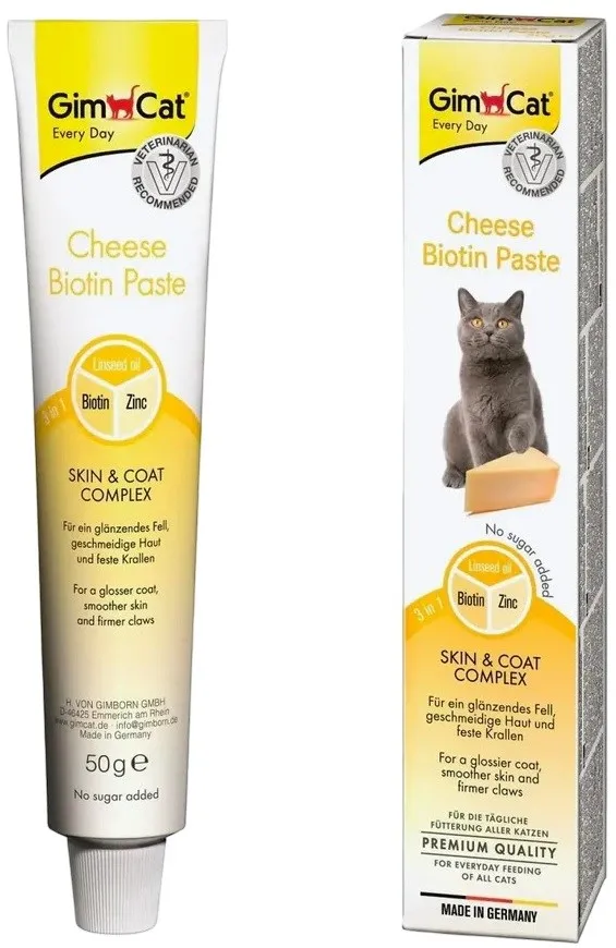 GIMCAT Cheese biotin paste - cat treats - 50g