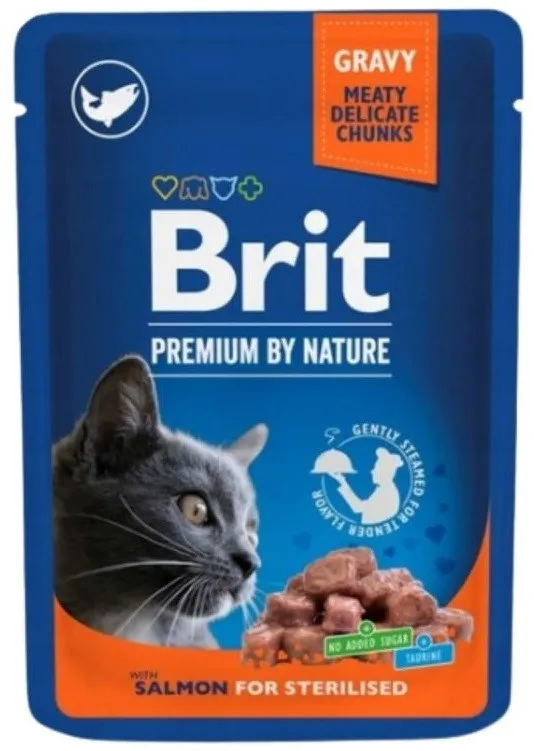BRIT Premium Cat Salmon Sterilised - wet cat food - 100g