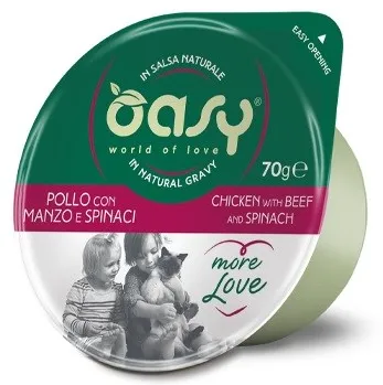OASY More Love Chicken with beef and spinach - wet cat food - 70g