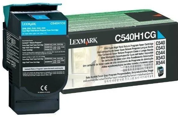 Toner imprimanta Lexmark CYAN RETURN C540H1CG 2K ORIGINAL C540N