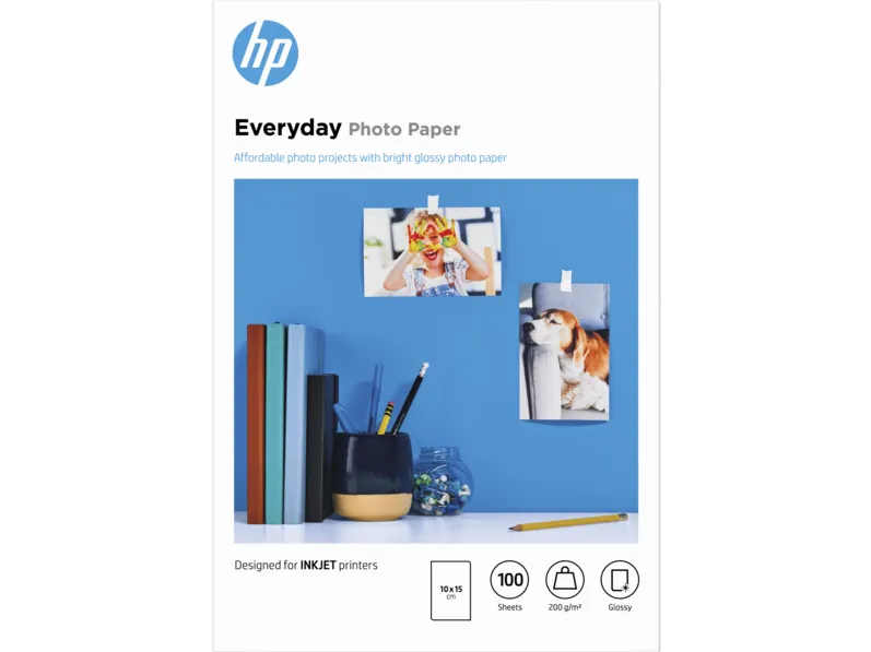 Hartie Foto HP Everyday Glossy Photo 10x15 cm (4x6 inch) 100 coli