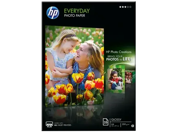 Hartie Foto HP Everyday Glossy Photo A4 25 coli