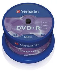 VERBATIM DVD+R 4.7GB 16x Matt Silver spindle 50 buc