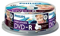 Philips DVD-R 4.7GB (25 buc. Spindle, 16x), printabil,