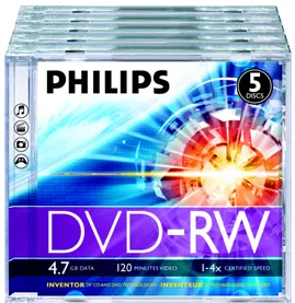 Philips DVD-RW 4.7GB Jewelcase, 4x,