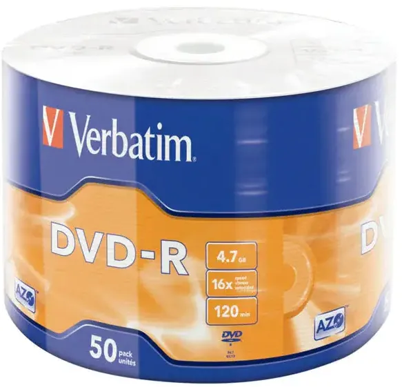 DVD VERBATIM DVD-R 16X 50PK 4.7 GB argintiu