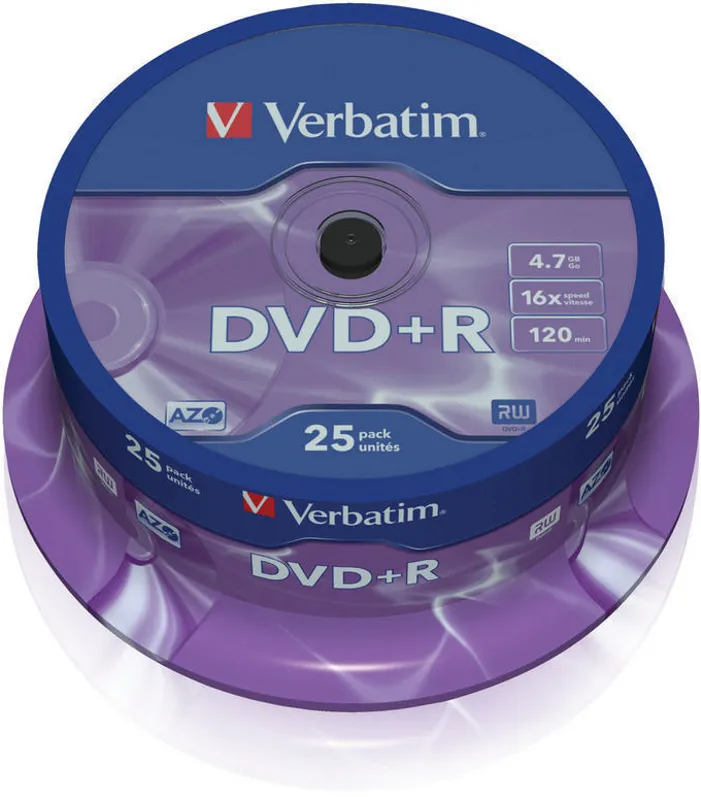 VERBATIM DVD+R 4.7GB 16x Matt Spindle 25 buc.