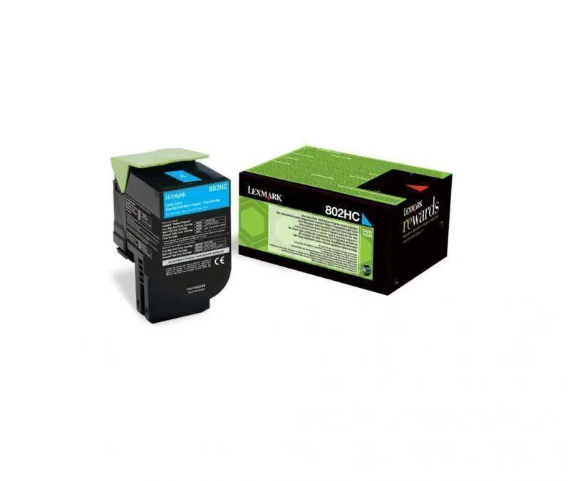 Toner imprimanta Lexmark 80C2HCE Cyan