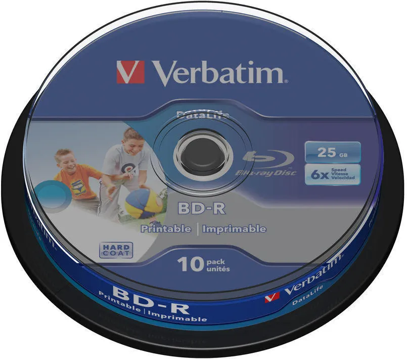 VERBATIM BD-R SL Datalife 25GB 6x Wide Inkjet Printable