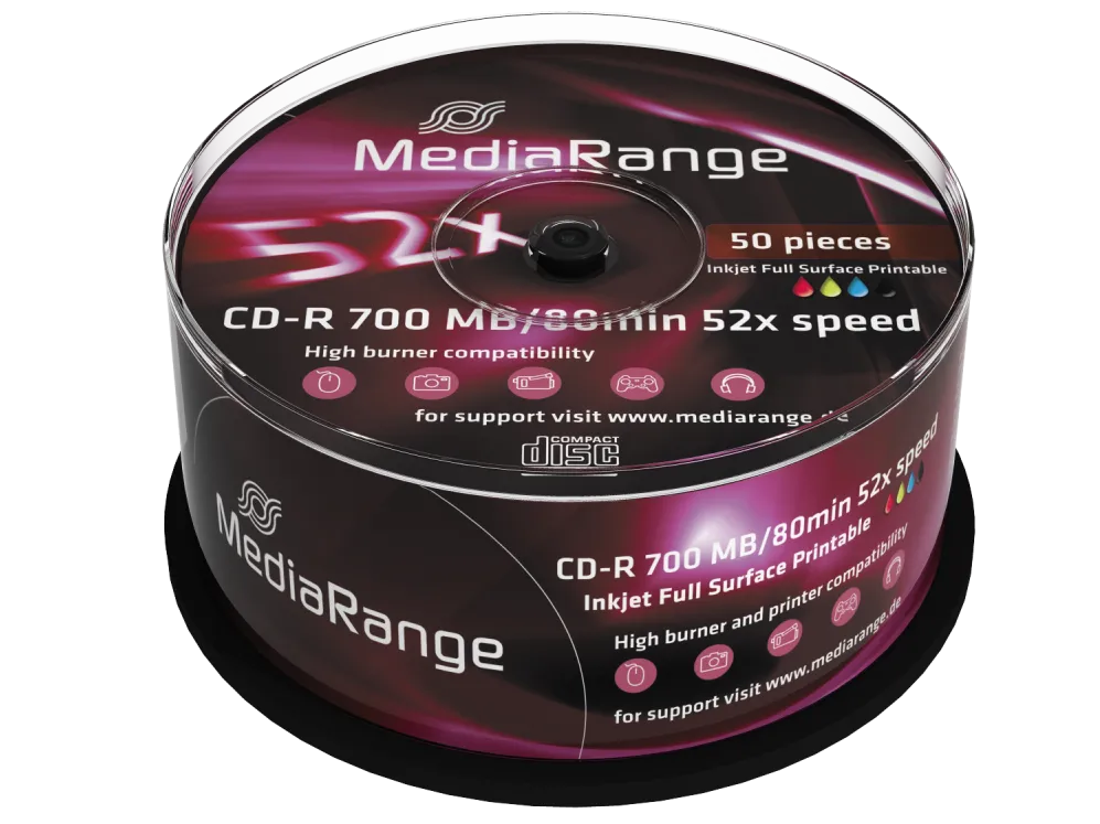 MediaRange CD-R 52x 700MB Print Cake50