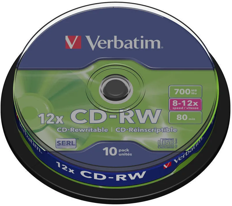 VERBATIM Cdrw 8-12X 10PK spindle dlp