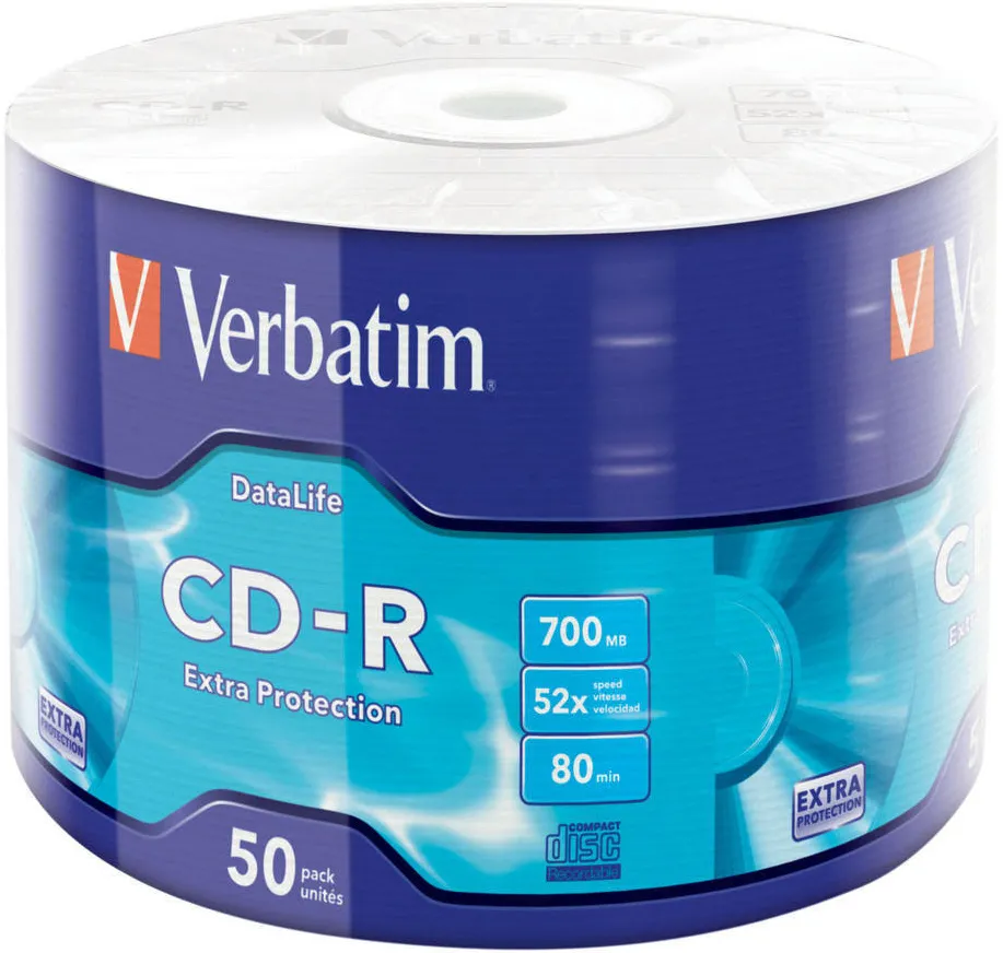 VERBATIM CD-R 52X 700MB 50PK shrink