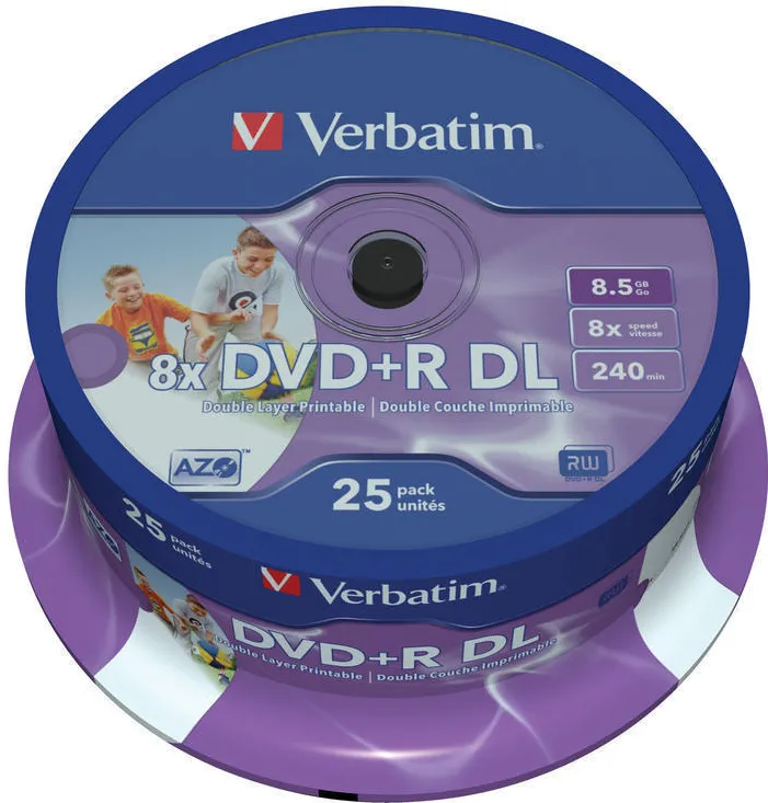 VERBATIM DVD+R 8x DBL LAYER PRINT.SP25