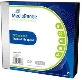 MediaRange DVD+R 4,7GB 16x Slimcase Pack5