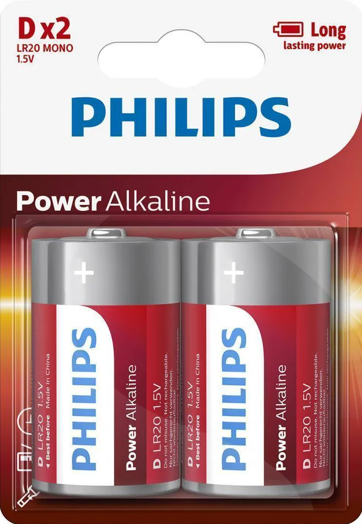Philips PH POWER ALKALINE D 2-BLISTER