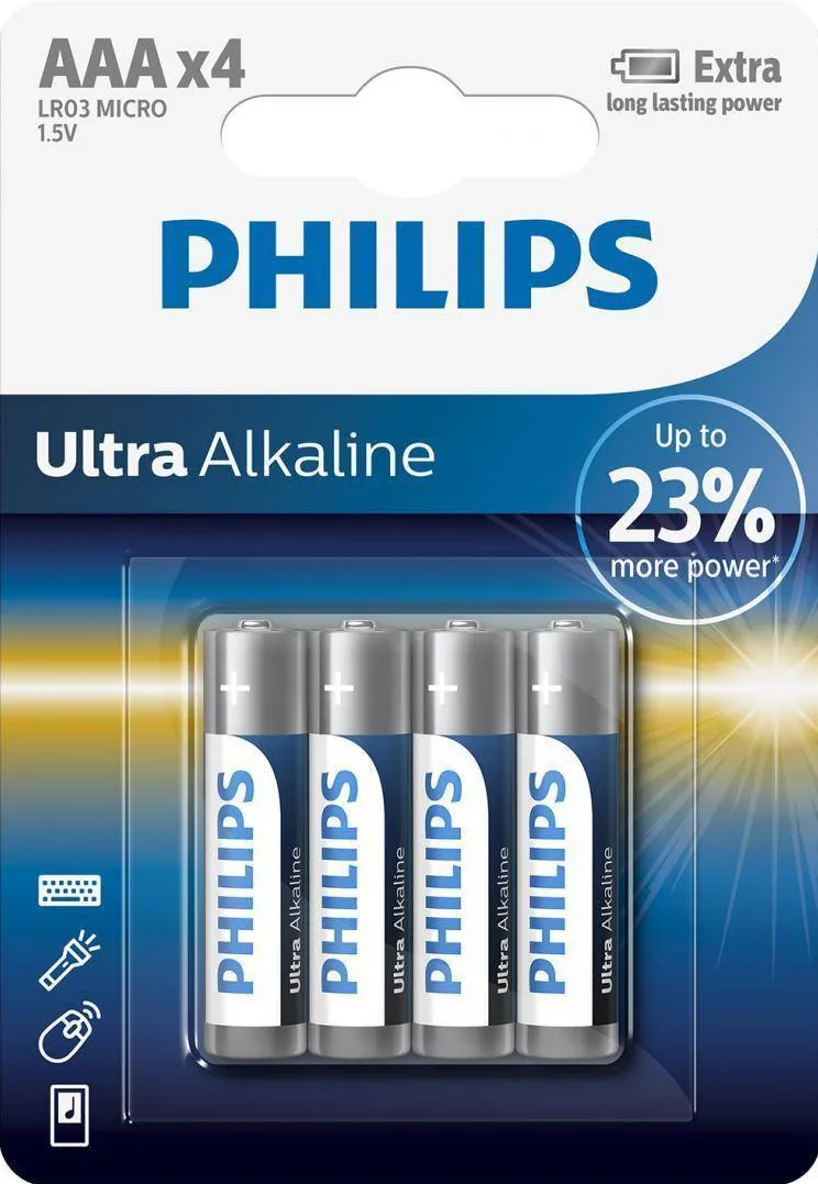 Philips BATERII PH ULTRA ALKALINE AAA,4 BUC