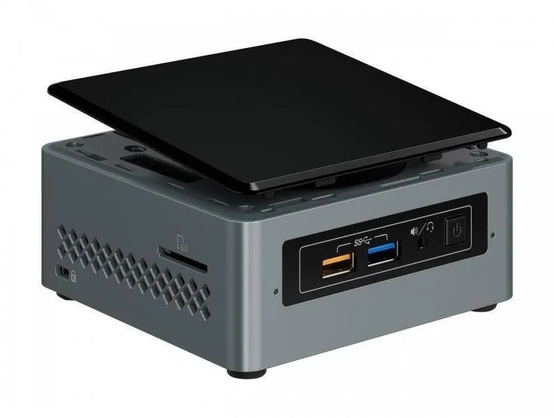 Sistem Mini Intel (NUC) Next Unit of Computing NUC6CAYSAJ, Celeron J3455 1.5GHz, 2GB DDR3, 32GB eMMC, HDD 2.5 inch, Wi-Fi, Bluetooth, HDMI
