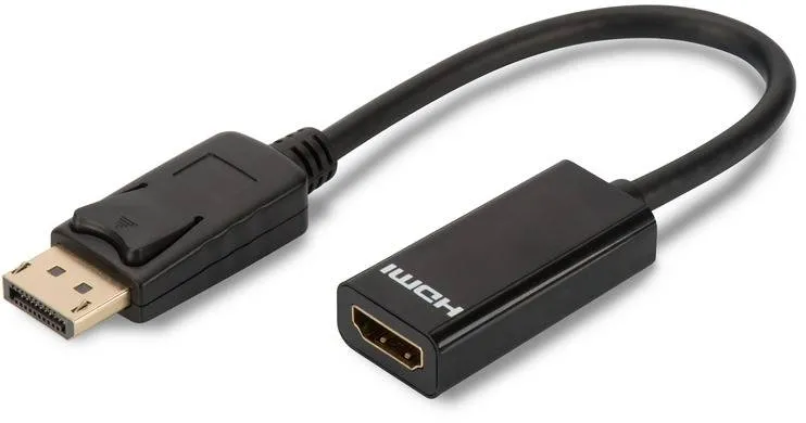 Adaptor Assmann 1x DisplayPort 1.1a Male - 1x HDMI Female, 0.15m, negru