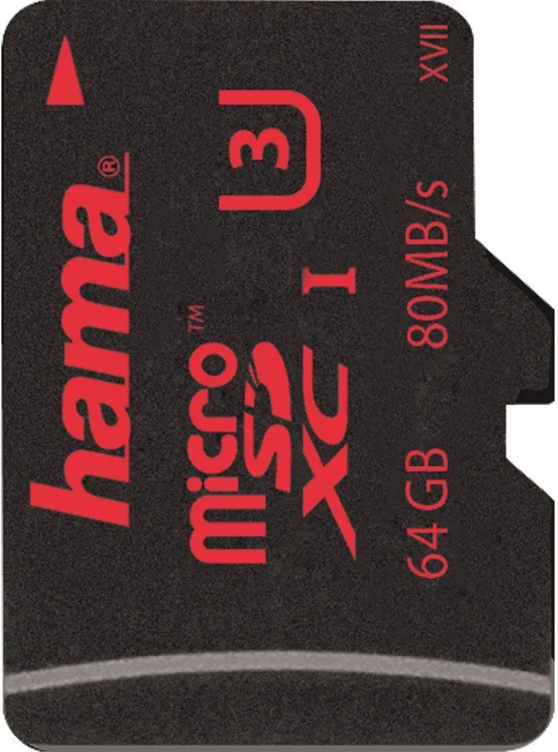 Card de Memorie HAMA 123985 MicroSDXC 64GB Class 3 USH-I 4K 80mb/s