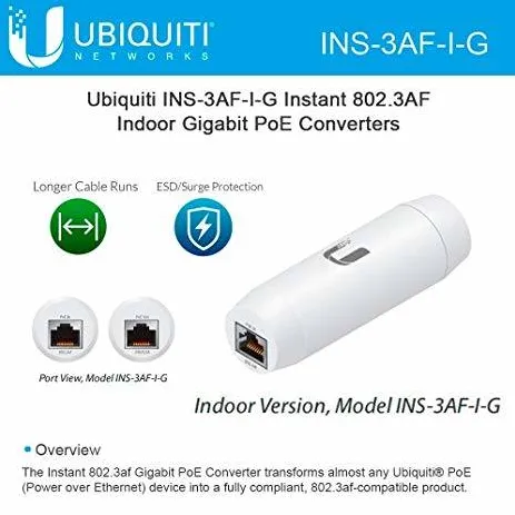 Accesoriu Retea UBIQUITI INS-3AF-I-G PoE Converter