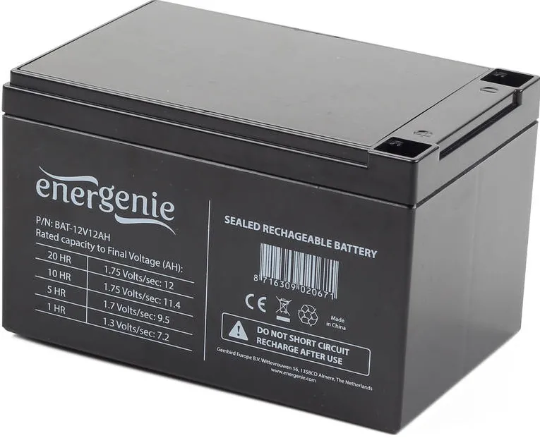 Accesoriu Retea Gembird Energenie Rechargeable Gel Battery 12V/12AH