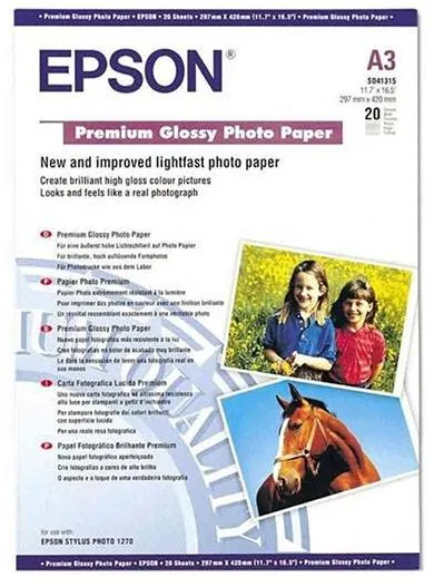 Hartie Foto Epson Hartie Premium foto lucios | 255g | A3 | 20 coli