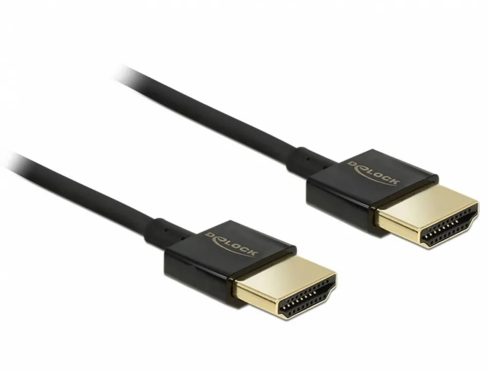 Cablu DELOCK Cable High Speed HDMI cu Ethernet A male > A male 3D 4K 1m Slim