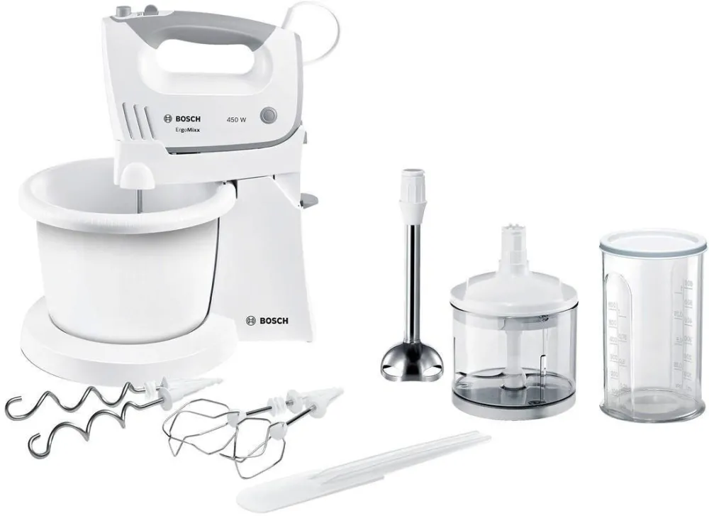 BOSCH Mixer cu bol, Ergomixx MFQ36490, 450W, Alb/Gri