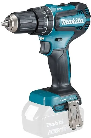 Makita DHP485Z - Masina de gaurit si insurubat cu percutie fara acumulatori si incarcator, Li-Ion, 18 V, - Ah, 50 Nm, motor fara perii, led iluminare