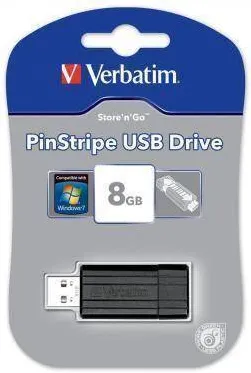 Memorie USB VERBATIM PinStripe 8GB negru