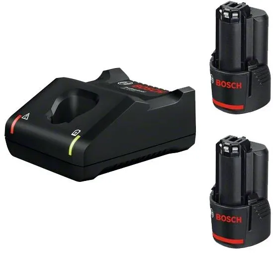 BOSCH 1600A019R8 - Set 2 acumulatori, Li-Ion, 12 V, 2 Ah si incarcator GAL 12V-40, 4 A