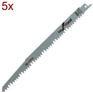 BOSCH S 1531 L - Panza fierastrau sabie, HCS, 240 mm, 5 dinti/inch, dantura standard, 5 bucati