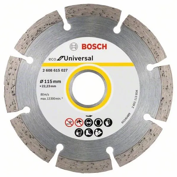 BOSCH ECO for Universal - Disc diamantat de taiere segmentat, 115x22.2x2 mm, taiere uscata
