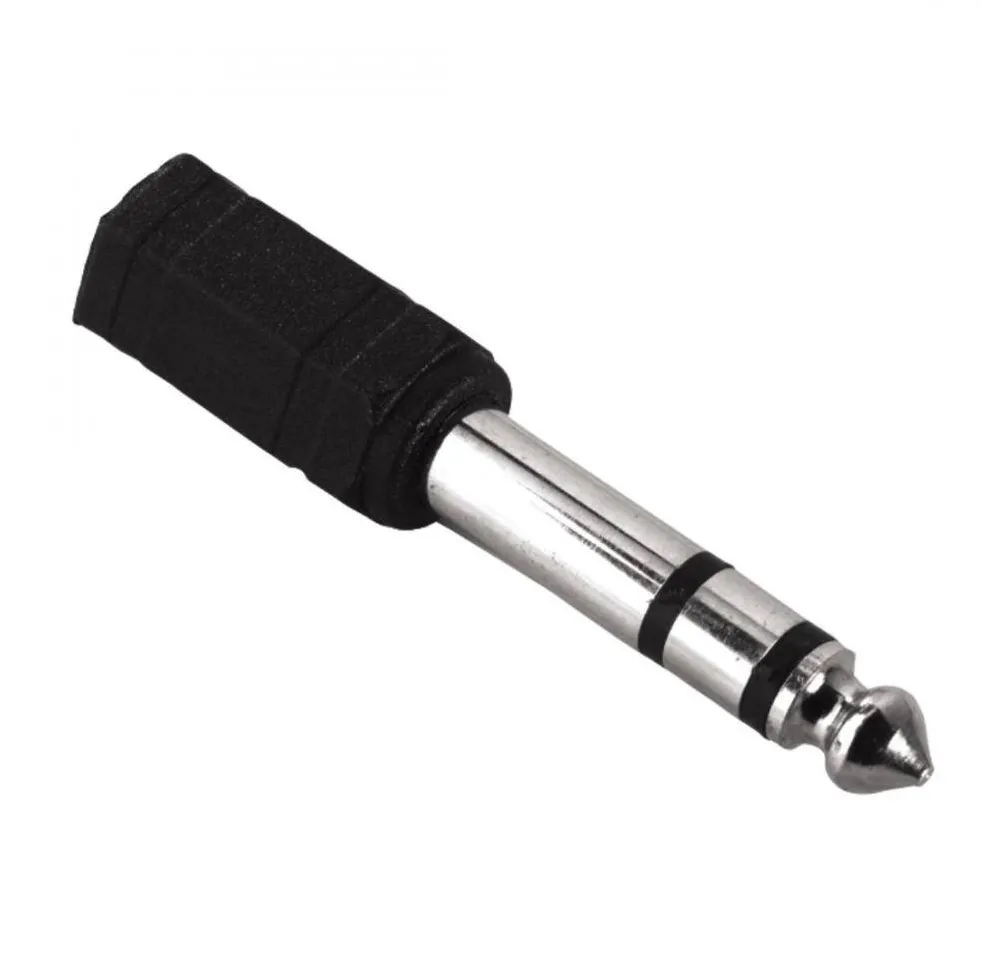 Adaptor HAMA 1x Jack 6.3 mm Male - 1x Jack 3.5 mm Female, negru