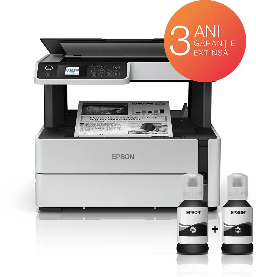 Imprimanta multifunctionala Epson M2170, Inkjet Eco Tank, Monocrom, Format A4, Reta, Wi-fi