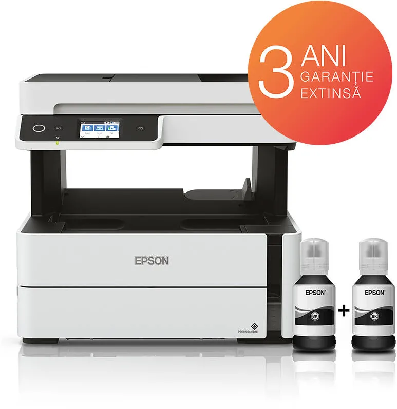 Imprimanta multifunctionala Epson M3180, InkJet, Monocrom, Format A4, Duplex, Retea, Wi-Fi