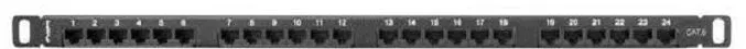 Accesoriu Retea LANBERG Patch Panel 24 port 0.5U, cat. 6, black