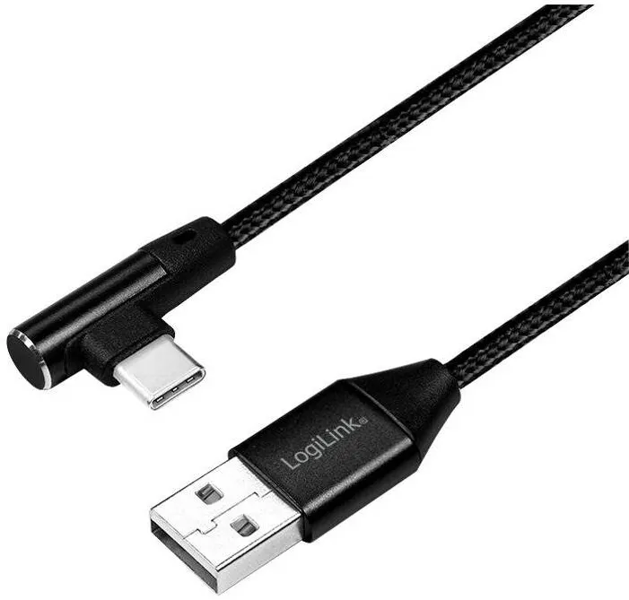 Logilink USB Male la USB-C Male, unghi 90°, 0.3 m, Black