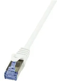 Accesoriu Retea Logilink - Patchcord Cablu Cat.6A 10G S/FTP PIMF PrimeLine 0,50m alb