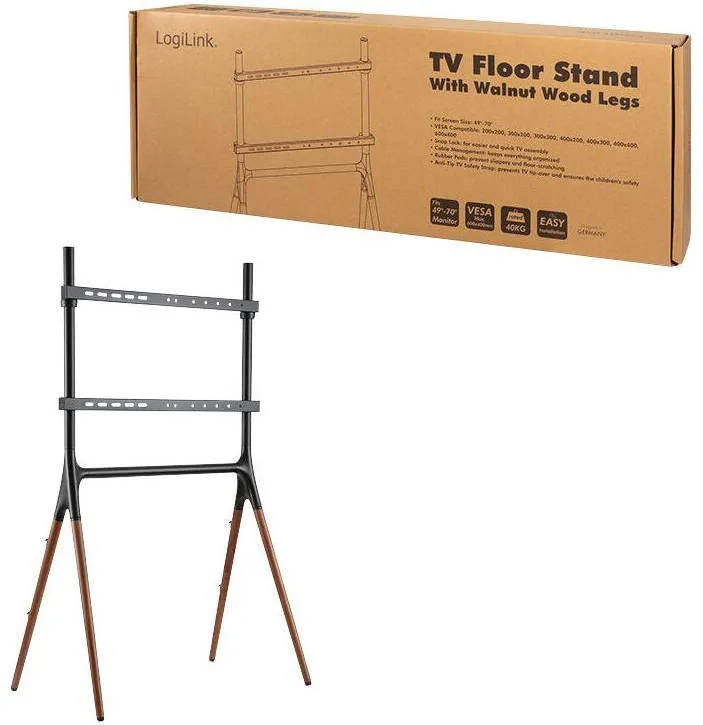 Suport TV / Monitor Logilink TV with walnut wooden legs, 49-70''