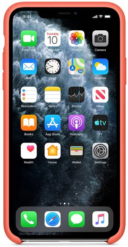 Apple Protectie pentru spate, material silicon, pentru iPhone 11 Pro Max, culoare Clementine