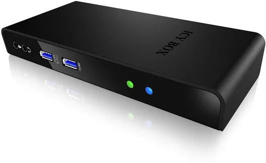 Docking Station Icy Box 11-in-1 USB 3.0 Type-A Dock with two video interfaces
