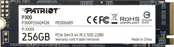 SSD Patriot P300 256GB PCI Express 3.0 x4 M.2 2280