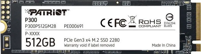 SSD Patriot P300 512GB PCI Express 3.0 x4 M.2 2280