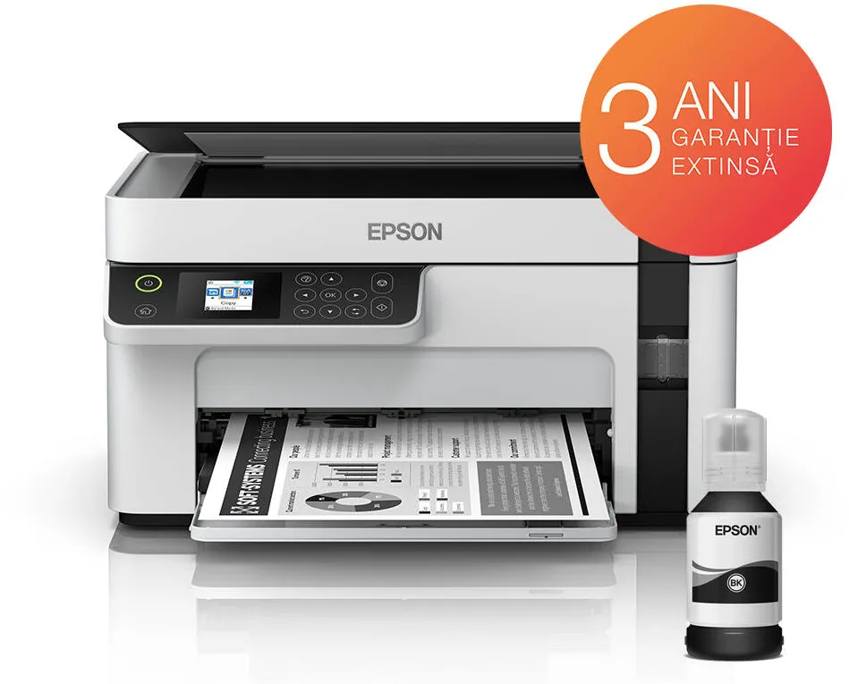 Imprimanta multifunctionala Epson EcoTank M2120, InkJet, Monocrom, Format A4, WiFi