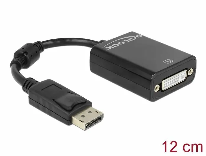 Adaptor DELOCK 61847, DisplayPort 1.1, tata > DVI mama, pasiv, negru