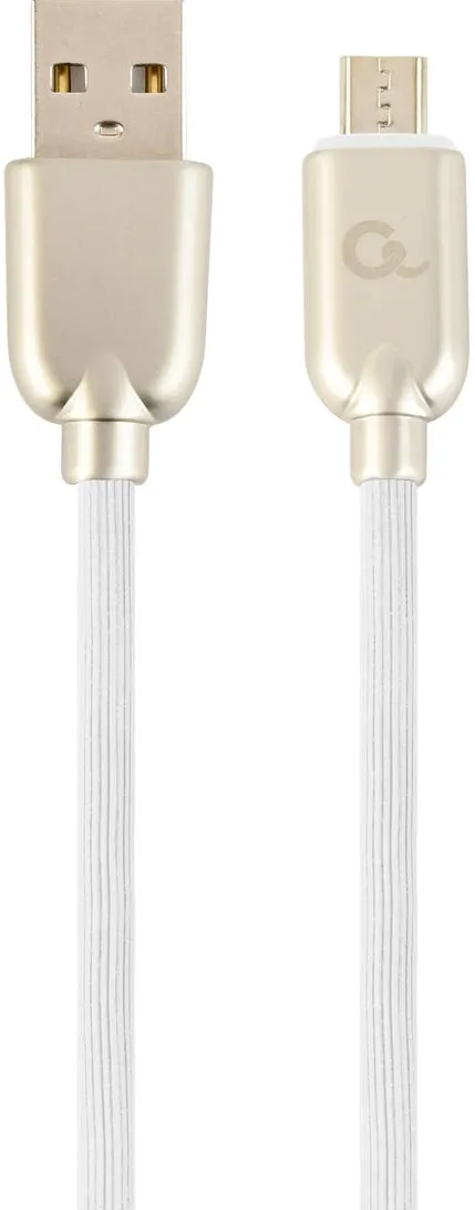 Gembird Premium rubber Micro-USB charging and data cable, 1m, white